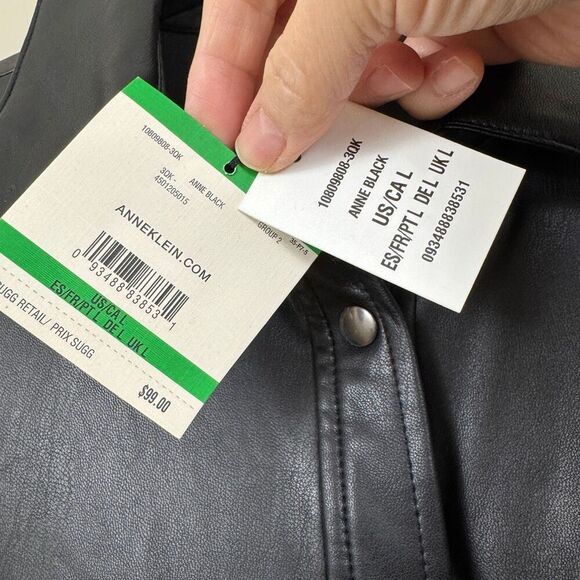 Anne Klein Faux Leather Jacket - Size Large - Picture 13 of 14